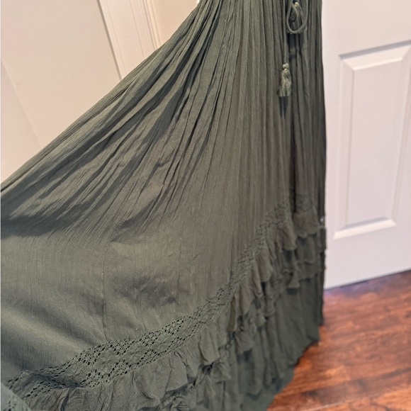Free People Elegant Hunter Green Maxi Dress Size L - Picture 11 of 16